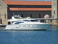 Beautiful Ferretti model yacht MARY for rent in Greece and Turkey with Contact Yachts