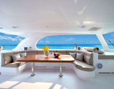 Luxury catamaran yacht SEAGLASS 74 cruising in Caribbean with Contact Yachts